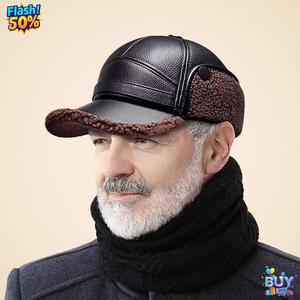 หมวกป้องกันหูฤดูหนาวที่อบอุ่น, สต็อกพร้อม, สำหรับชายวัยกลางคนและผู้สูงอายุ, ซับในผ้าฟลีซ PU, หนา, กันลม, หมวกหนัง, หมวกปากเป็ด, หมวกวัยกลางคน, แฟชั่น, ผู้ชายสไตล์ใหม่, 2025