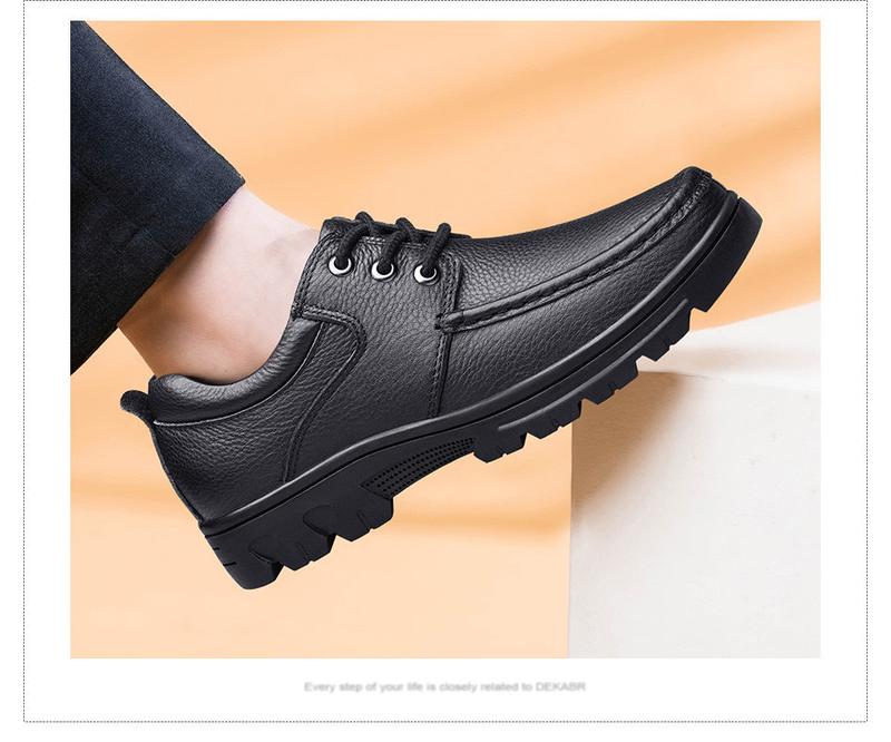 Product Introduction of DEKABR New Lace Up Fashion Genuine Leather Casual Men Shoes Designer Comfortable Breathable Loafers Driving Shoes Big Size 37-50 53