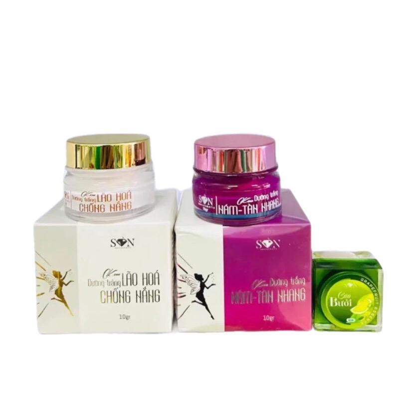 ￼( Tặng Cao Bưởi) Combo Kem Face Son Nguyễn Tiên dưỡng da mặt Làm Đẹp Da kem Skincare Serum