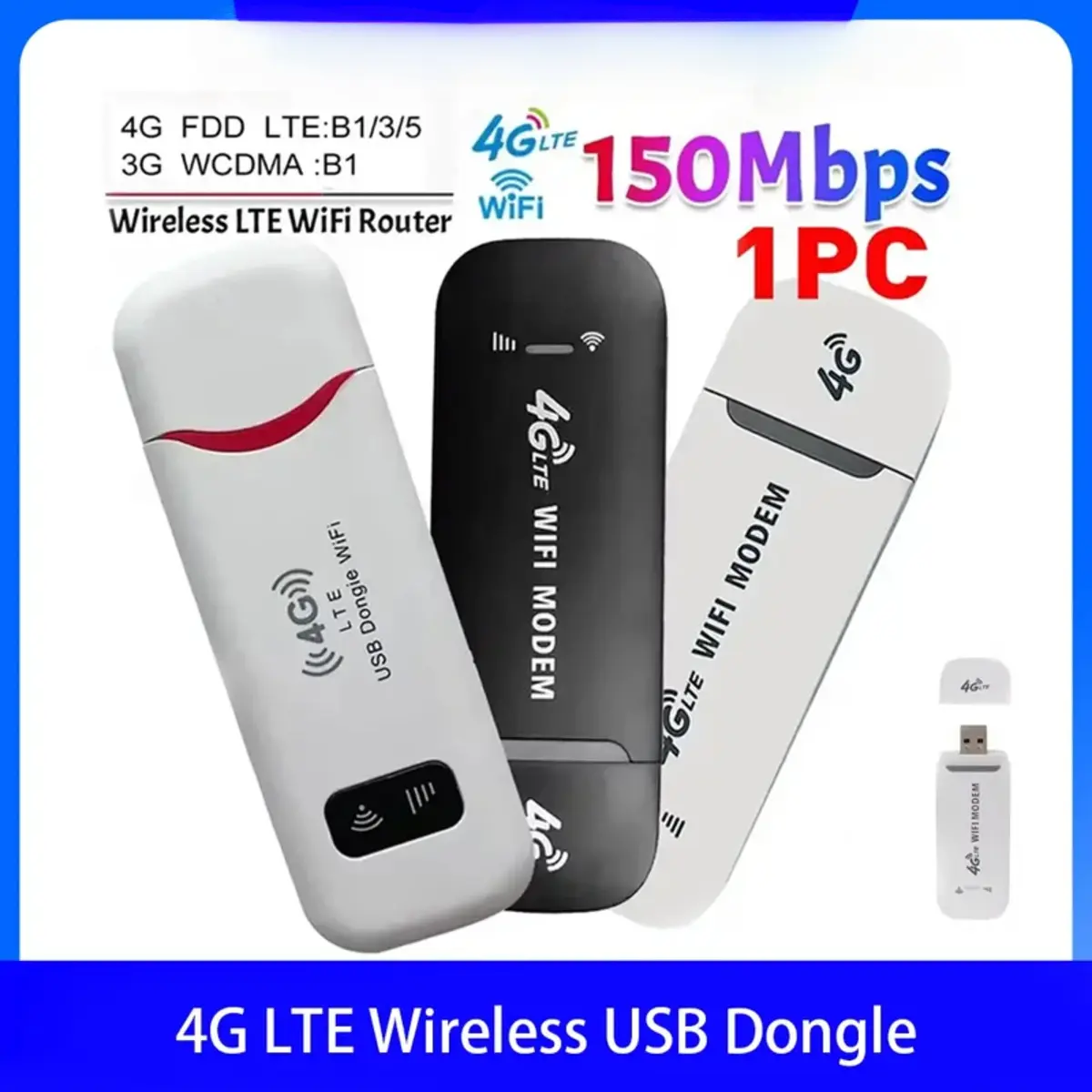 Penyesuai USB Wayarles 4G LTE, Jalur Lebar Mudah Alih, 150Mbps, Batang ...