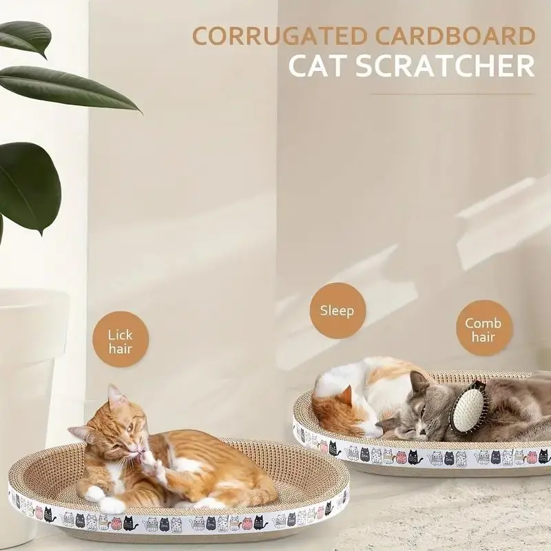 Durable Oval Cat Scratcher Pad Summer Gift, Play and Rest Cat Scratching Pad Cat Paws Grinding Toy, Cats Furniture, Pet Furniture, Cat Supplies Cat Furniture, Dog Stuff, Anxiety Fidget Toys, Birthday Gifts Ideas 6