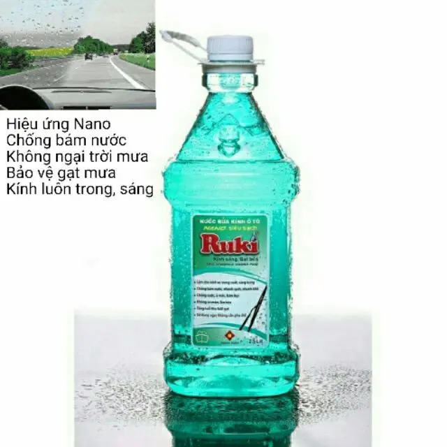Nước Rửa Kính Xe Ô Tô Nano Ruki 2.5 lít hàng cao cấp 0