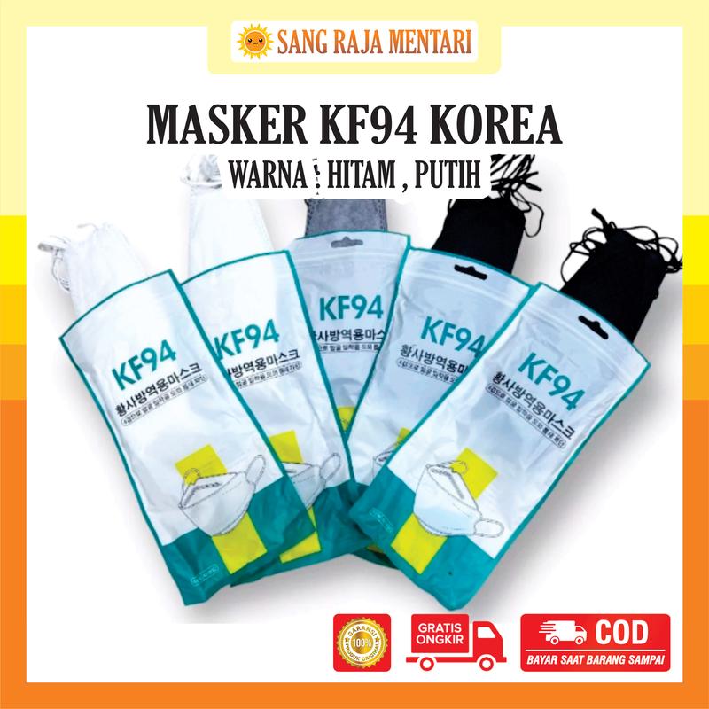 Masker KF94 Korea isi 10 Pcs 4ply Hitam Putih 0