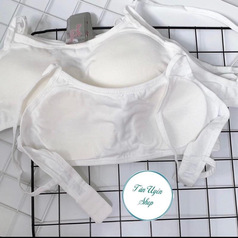 AHS02_Combo 3 áo học sinh đi học có đệm mút mỏng chất cotton, áo lá cho bé có móc gài - Tân Uyên shop áo ᵰgực áo lót áo ᵰgực nữ áo lá bra học sinh 4