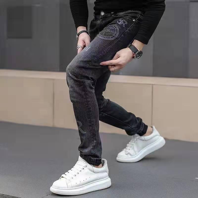 Product Introduction of Quần Jean Thêu Cho Nam, Bộ Sưu Tập Thu Đông 2021, Thời Trang Phong Cách Hàn Quốc, Quần Mỏng Dáng Ôm, Co Giãn, In Hình, Quần Thường Ngày 8