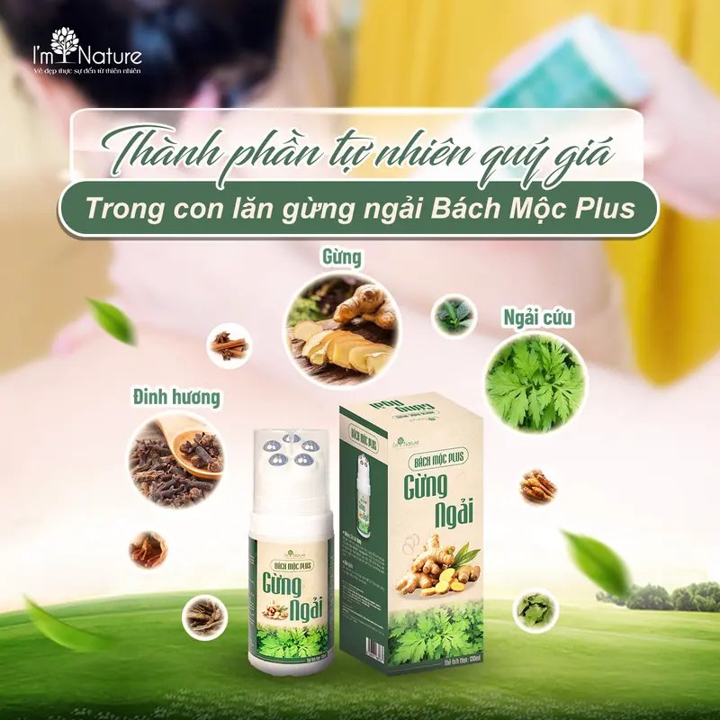 Con Lăn Massage Gừng Ngải - Hỗ Trợ Giảm Đau Lưng, Giảm Nhức Mỏi Cổ Vai Gáy - Cải thiện khả năng vận động - Thành phần thảo dược - Bách Mộc Plus 130ml 3