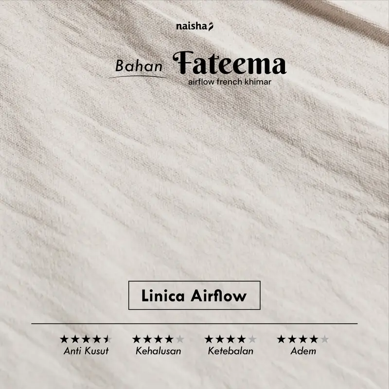 Naisha - Fateema Airflow French Khimar Crinkle Panjang Muslim Umroh Jilbab Syari Instan Kerudung Hitam Crinkle Panjang 5