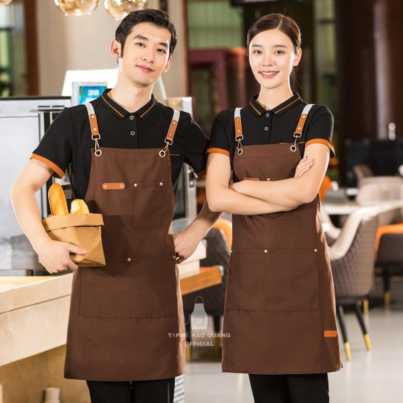  Tạp dề phối da Hào Quang sang trọng cho nhân viên pha chế nhà hàng và cắt tóc 