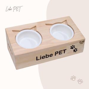 LP120 โต๊ะอาหารสัตว์เลี้ยง งานเนื้อไม้แท้เกรดA ถ้วยอาหารสัตว์เลี้ยง ถ้วยอาหารแมว ถ้วยอาหารสุนัข ถ้วยเซรามิกสัตว์เลี้ยง