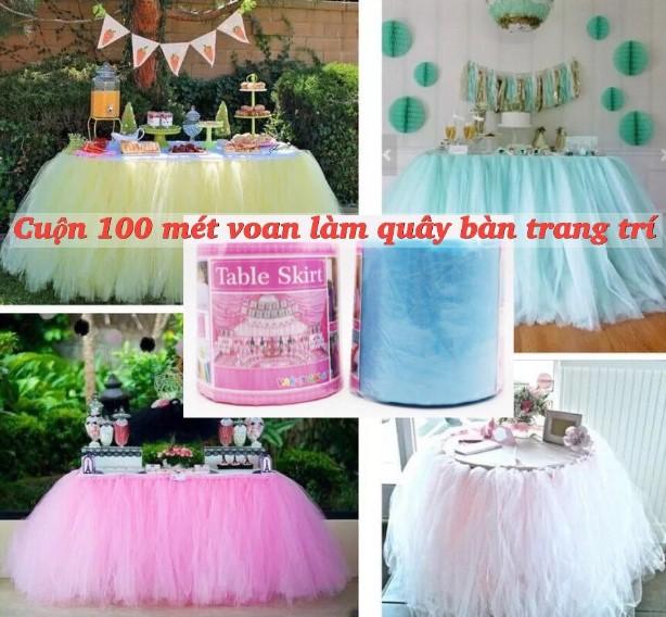 KHĂN QUÂY BÀN BẰNG VẢI VOAN LƯỚI 0