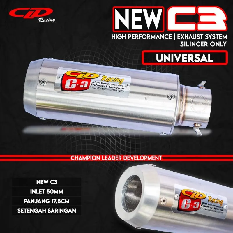Silencer Only CLD Racing C3 Bulat New inlet 50mm safata muffler