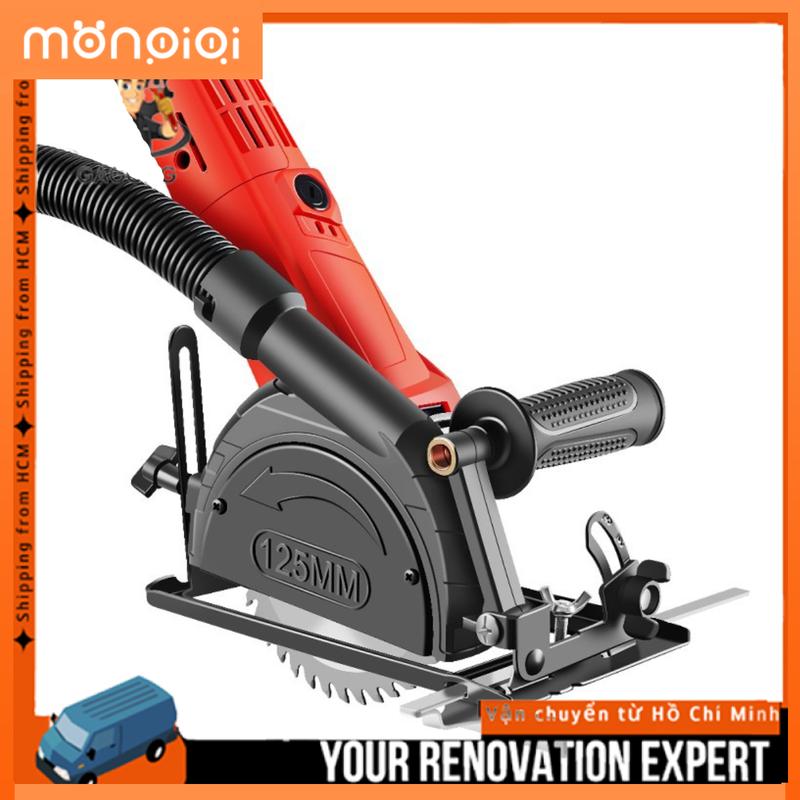 [Chỉ phụ kiện] Đế cắt chống bụi + thước dẫn hướng Giá Đỡ Đế Máy Mài Cắt Cầm Tay, Bộ Chuyển Đổi Máy Mài Thành Máy Cưa Bàn Góc 45 Độ phụ kiện dụng cụ điện