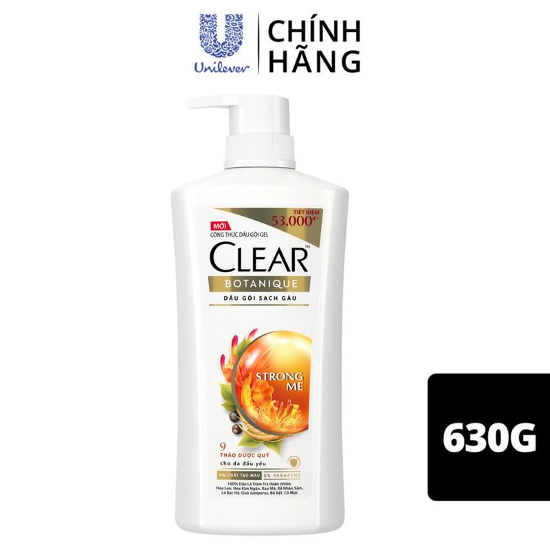 Dầu Gội CLEAR 9 Thảo Dược Quý Hỗ Trợ Làm Sạch Gàu, Nhờn, Ngứa - Phù Hợp Cho Da Đầu Yếu 630G Dành Cho Nam Và Nữ [5]