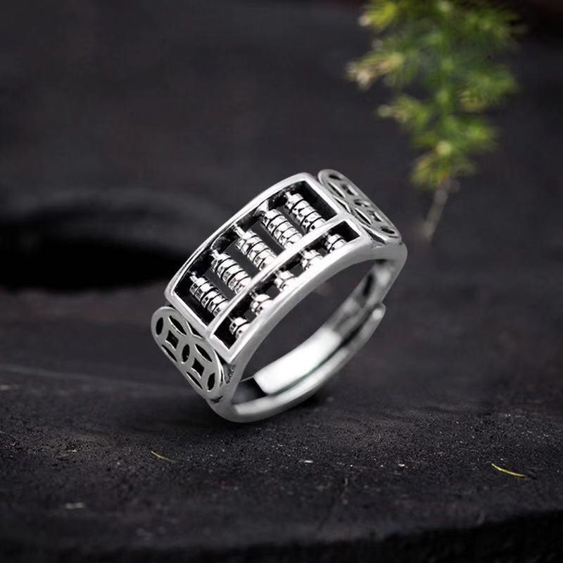 Product Introduction of 2025 Golden Fortune Abacus Bead Ring for Men and Women, Wealth Rolling In, Personalized Adjustable Open Ring, Good Luck Jewelry 10
