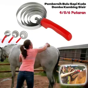 4/5/6 putaran Sisir Pembersih Bulu Sapi, Kerbau, Kuda dan Kambing Bulu Domba Kambing Horse Hair Comb Garukan Sapi Atau Sisir Alat Sisir Garuk Pembersih