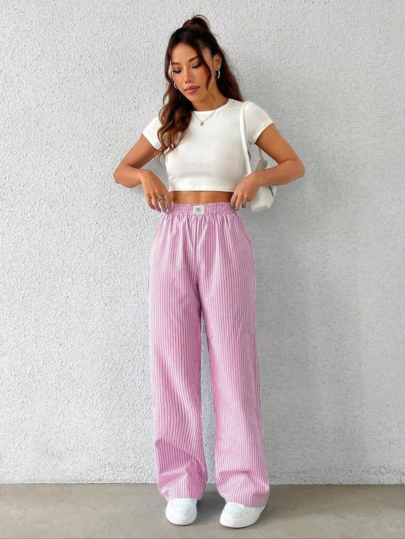 Product Introduction of Women's Striped Print Pants, Casual Comfy Trousers for Daily Wear, Ladies Bottoms for All Seasons 9