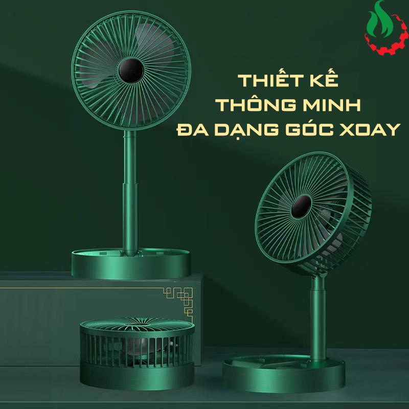 Quạt tích điện Mini gấp gọn 3 cấp tốc độ gió