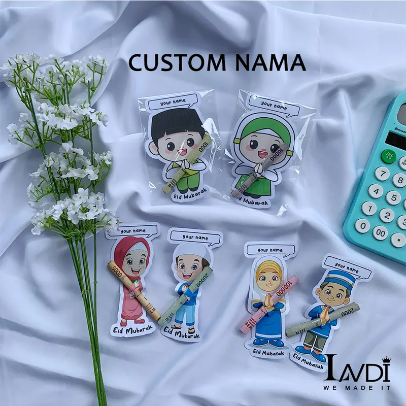 Amplop Lebaran 3D Karakter Lucu Unik Imut Custom Nama 1