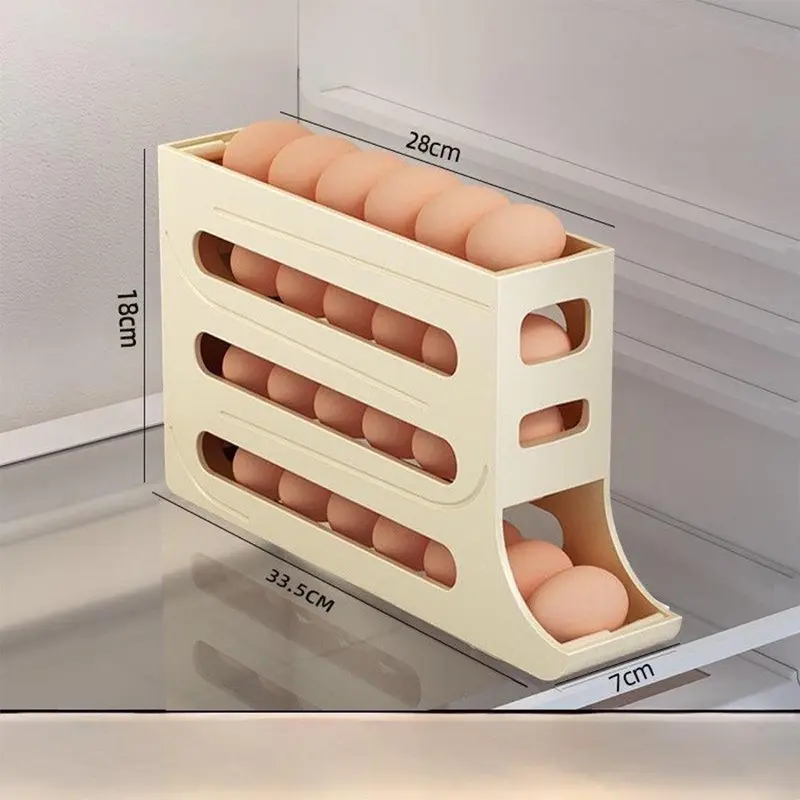 Khay Trứng 4 Tầng Lăn Tự Động - Khay Đựng Trứng Tủ Lạnh Thông Minh Tự Lăn 2