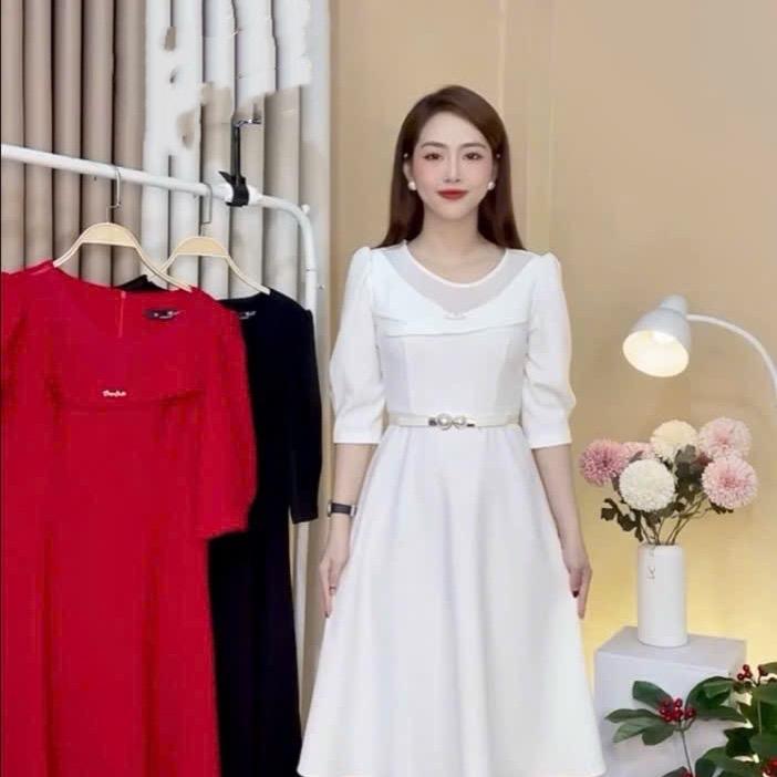 Đầm phối lưới tri ân - mặc đi làm đi dạo phối - lyn store Váy Women Dress 2
