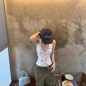 ท็อปแขนกุดคอห้อยสำหรับผู้หญิงฤดูร้อนพร้อมลายเปลือกหอยและดีไซน์ผูก Y2K สายเซ็กซี่ที่ไม่เหมือนใครสำหรับออกไปงานปาร์ตี้ชายหาด