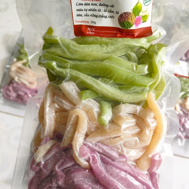 500g Mứt dừa dẻo sợi mix từ 2 đến 5 vị ít ngọt