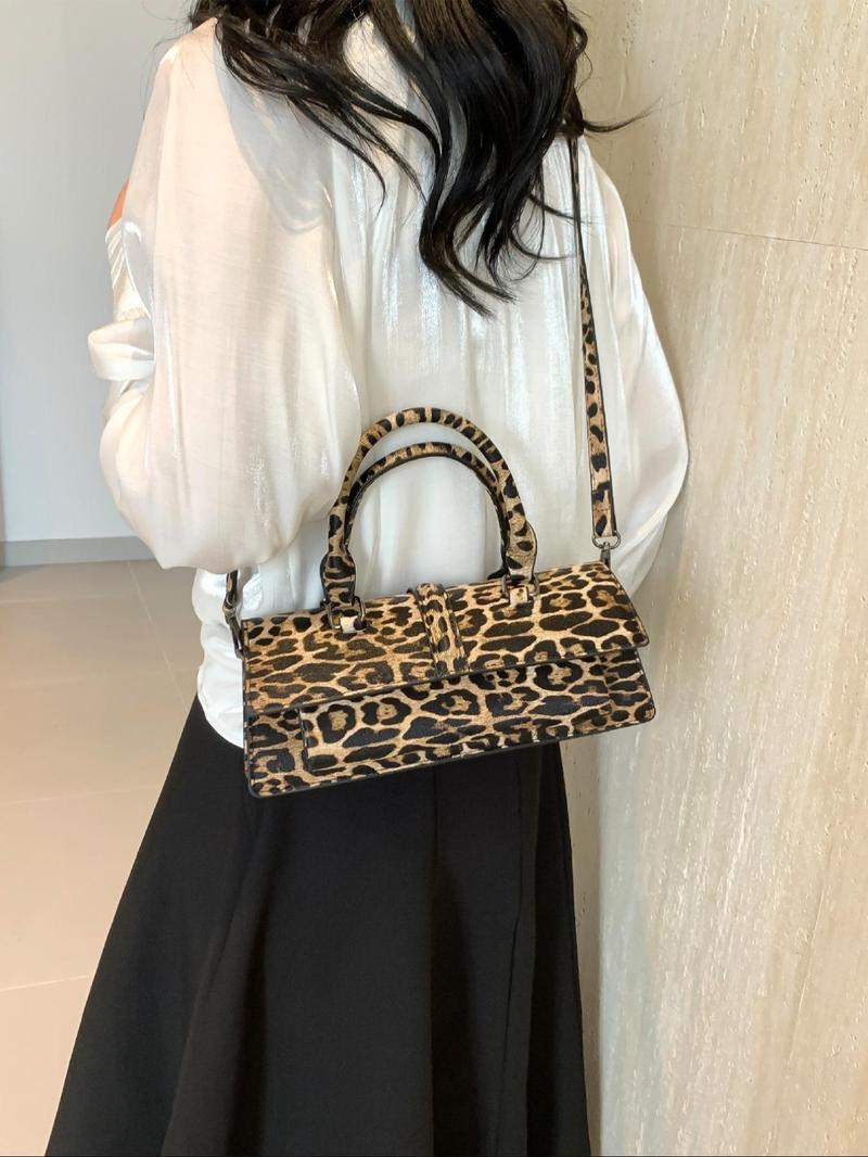 Product Introduction of Fashionable Retro Leopard Print Handbag, Women's Casual and Versatile Shoulder Bag, Crossbody Bag, Fashionable and Versatile Daily Commuter Bag 19