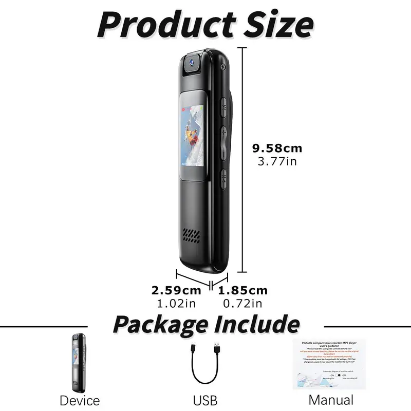 1080P HD Loop Recording Action Camera, metallic Body & Easy Clip Action Camera, Sports Camera for Beginners & Teens 1