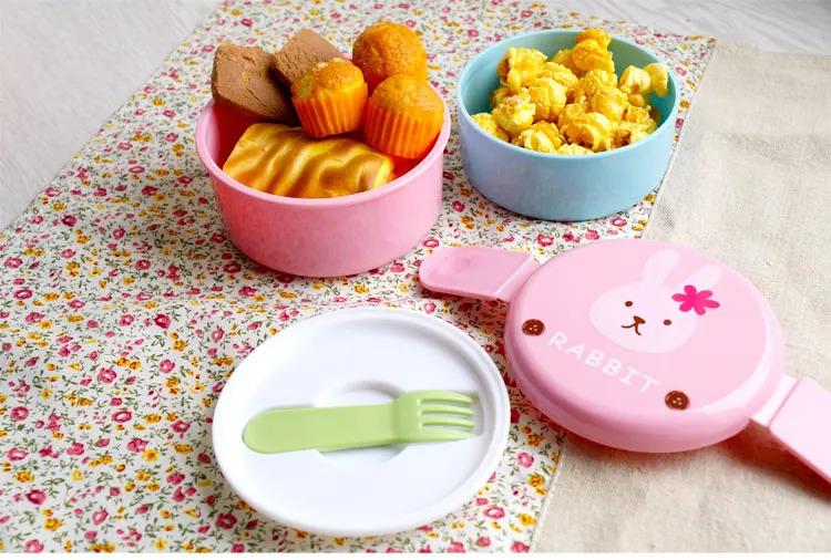 Product Introduction of Cute Animal Lunch Box Japanese Double-layer Round Mini Bento Box Children's Fruit Box Snack Box Microwave Kids Lunch Box 540ml 6