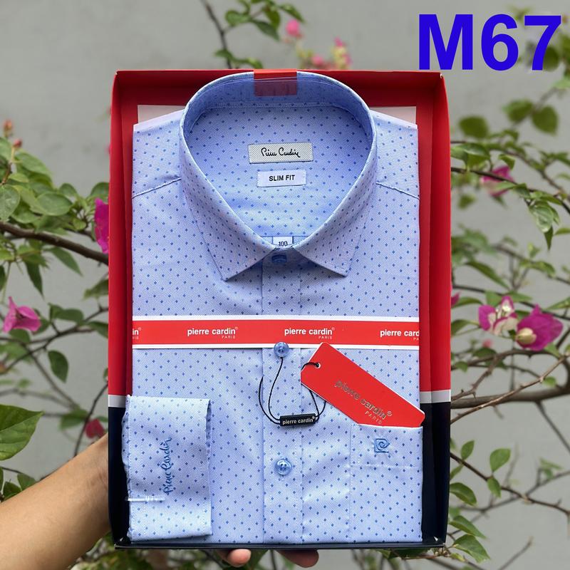 Áo Sơ Mi Pierre Cardin, Áo Sơ Mi Nam Dài Tay Mềm Mát Nhẹ Kẻ Sọc Xanh Sang Trọng Mẫu Xuất Hàn 2024