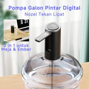 HL  Pompa Galon Elektrik Meja & Ember Digital Cerdas 4Mode Dispenser , Bahan Food Grade Anti Bakteri, Anti Bocor/Tetes, 1200mah - USB Type-C , Operasi Sunyi , Garansi 1 Tahun