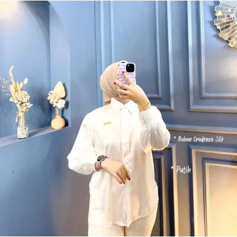 Product Introduction of Kemeja shimmer CRADENZA silk grade A.atasan wanita, kemeja wanita lengan panjang Baju Balon 6