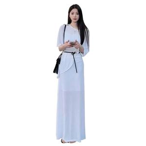 Vintage Fashion High-End Feel Set Dress for Women 2025 Summer New Design Sense Blouse Strap Dress Two-Piece Set