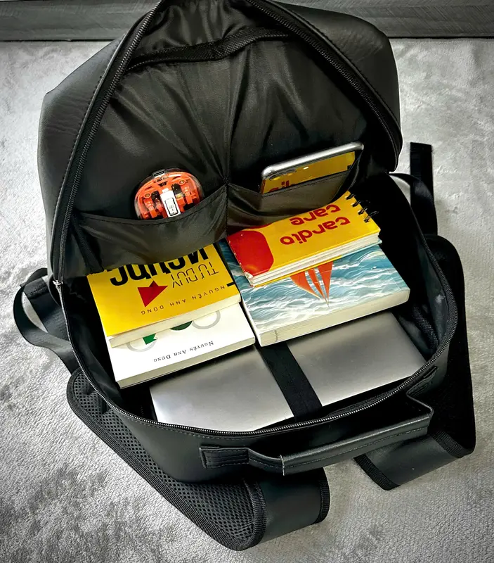 Balo DA PU Chống Thấm Nước Đựng Laptop 15.6 Inch Siêu Bền 2NUT - Backpack, Đeo Vai Bag 4