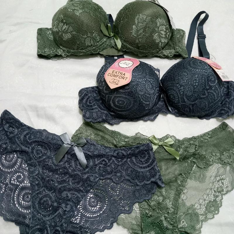 BRA SET bh + cd beha celana dalam wanita setelan renda import quality RC03 36-42 cup B / bra sexy hot busa motif bunga import 1 set beha dewasa hot sexy 8