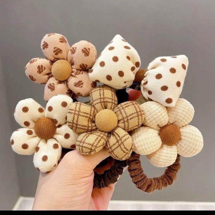 Dây Buộc Tóc Màu Nâu Sữa Cho Trẻ Em, Dây Buộc Tóc Vải Hoa, Dây Cao Su, Phụ Kiện Đội Đầu Cho Bé Gái, Phụ Kiện Tóc Bé Gái, Bộ 4605 Miếng, Thích Hợp Cho Trẻ Em, Không Làm Tổn Thương Tóc, Hàng Mới Về, Ưu Đãi Bán Chạy Trong 30 Ngày, Thời Gian Đến: 2025 3