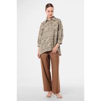 Gambar MINIMAL - Malya - Kemeja A Line Motif Kawung - Olive - S dari Minimal Kab. Pemalang 3 Tokopedia