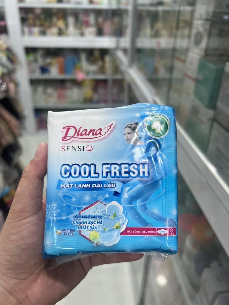 Product Introduction of ￼Combo 6 gói Băng vệ sinh Diana SenSi Cool Fresh Siêu mỏng cánh 23cm 8miếng 27