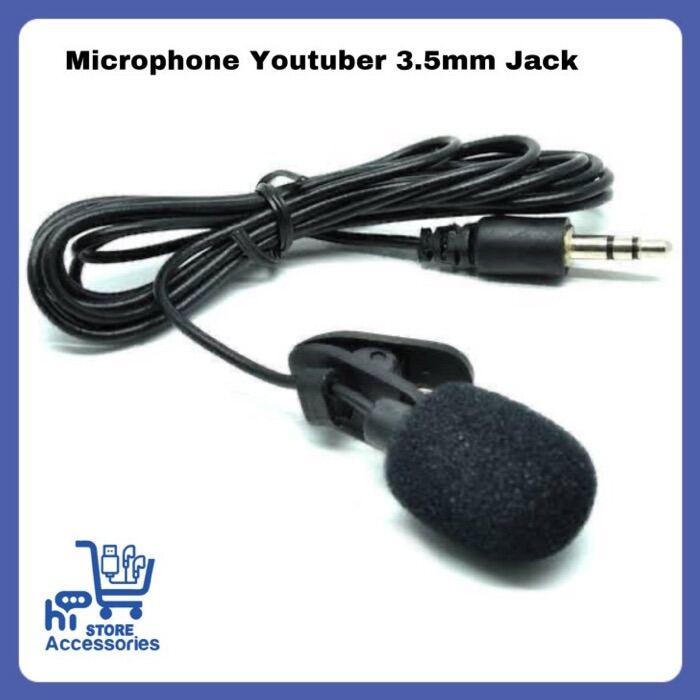 Mic Clip On | Cable Microphone Youtuber Vlog 3.5mm Jack | Mikrofon Kabel Smule Vlogger | Spliter U 1