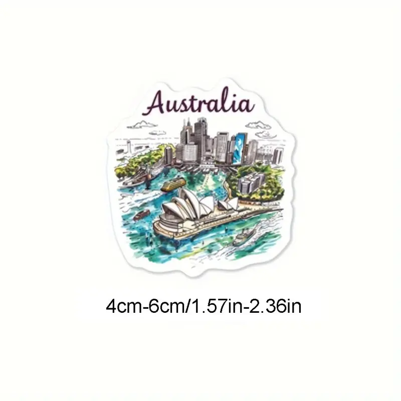 Travel Map Pattern Sticker, 50pcs/set Cartoon Waterproof Self-adhesive Sticker, Diy Decals for Gift Greeting Card Water Bottle Laptop, Scrapbook Materials 1