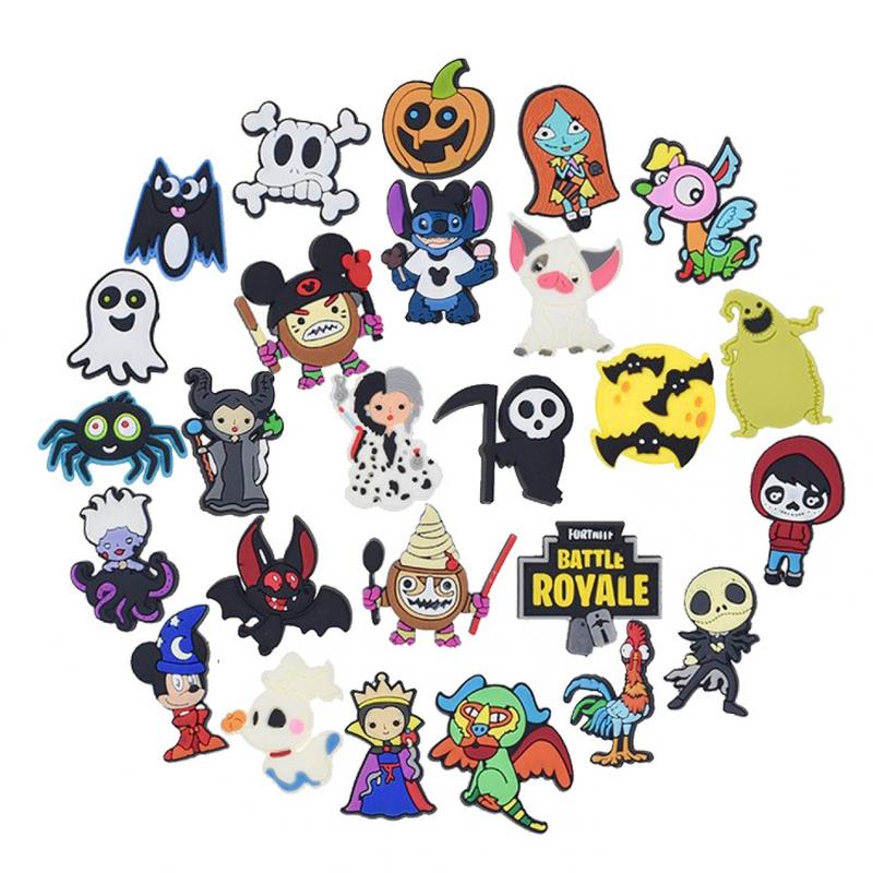  Phụ Kiện Giày Dép Dòng Halloween Khóa Guốc Trang Trí Kinh Dị Jibbitz Dép Eva Phụ Kiện Trang Trí Làm Bằng Cao Su PVC Mềm Thích Hợp Cho Giày 