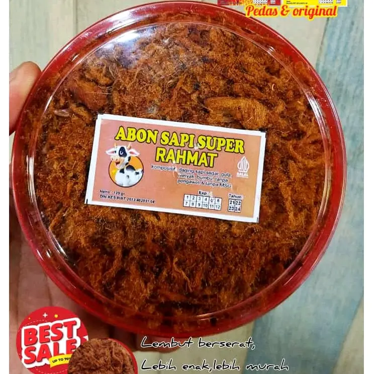 Abon Sapi SUPER full Toples kemasan 250ml berat 150-155gr isi full Kering Makanan Snack Food Cemilan Pedas