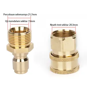 Konektor Cepat Mesin Cuci Mobil Kuningan 2 Pcs – Kepala Sambungan Air Tekanan Tinggi, Aksesori Pencuci Mobil