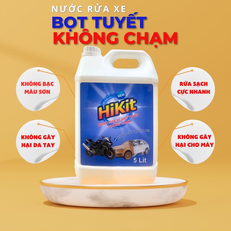 Nước rửa xe ô tô xe máy bọt tuyết - không chạm HiKit - Can 5L
