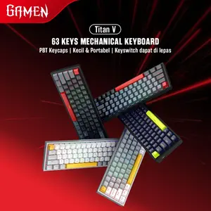GAMEN Titan V All-New Titan Series Keyboard Gaming Mechanical Compact and Portable Keyboard 63 Keys 60%