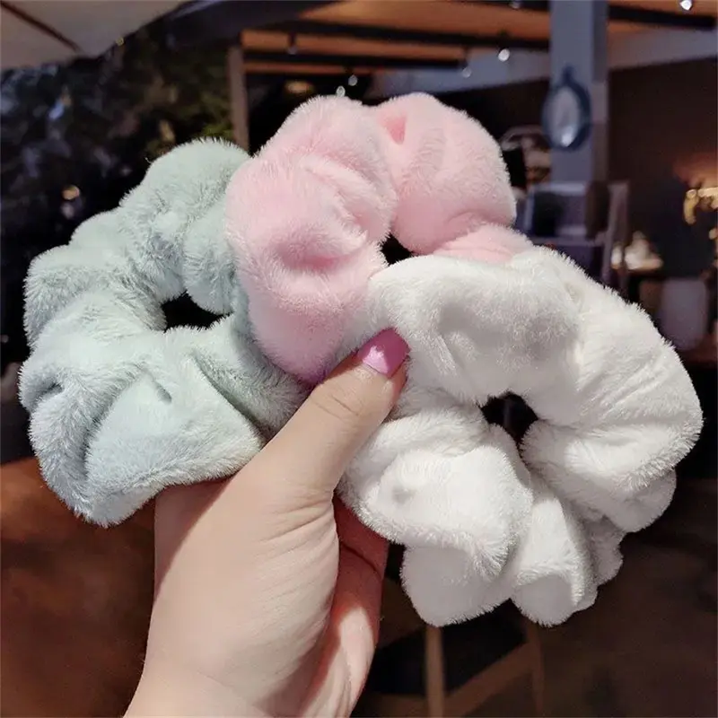 Scrunchies Ruột Lợn Nhồi Bông Thích Hợp Cho Mùa Thu Và Mùa Đông, Dây Buộc Tóc Lông Dễ Phối Đồ Mới Của Người Nổi Tiếng Trên Internet, Dây Cao Su, Dành Cho Nữ, Có Nắp Da, Phụ Kiện Đội Đầu 1