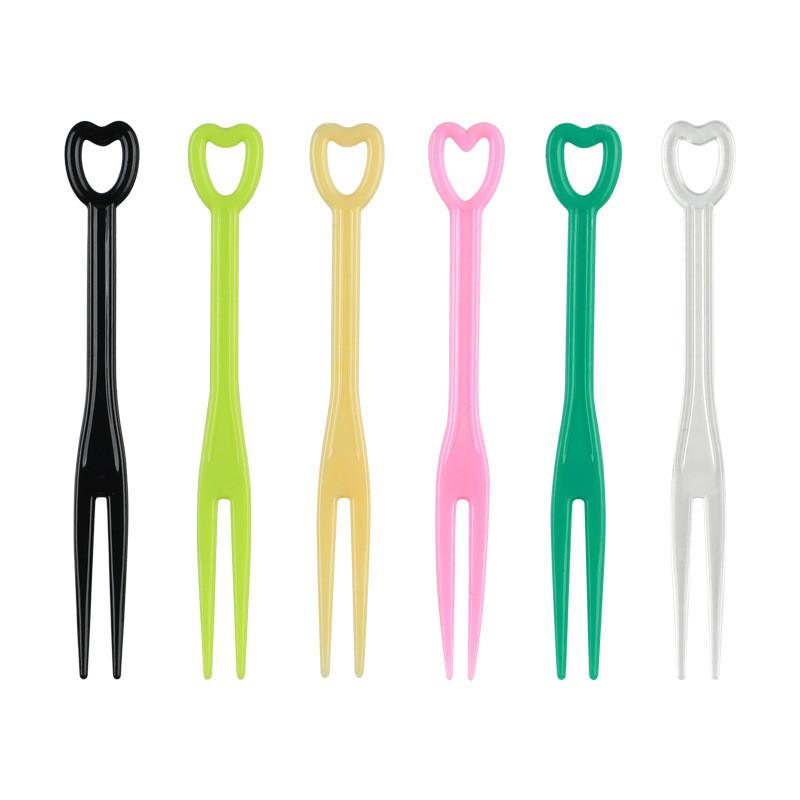 Product Introduction of 100Pcs Fruit Fork Cake Dessert Food Fruit Pick Children Snack Mini Party Festival Love Tableware Decoration Plastic Toothpick 14