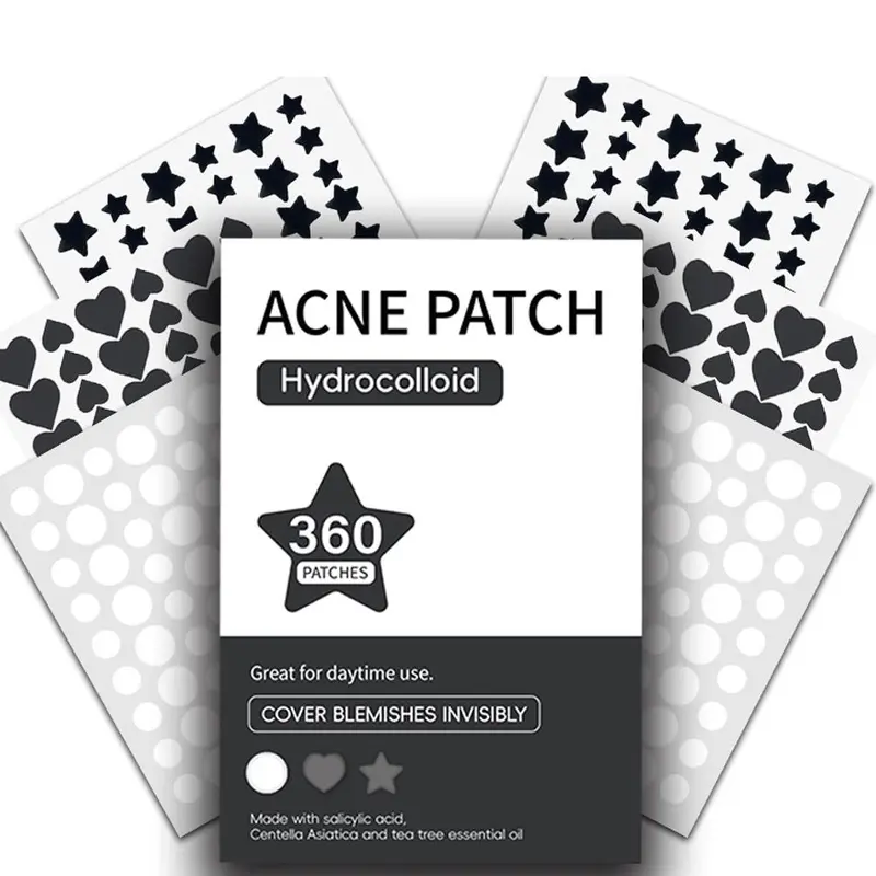 Miếng Dán Mụn Trứng Cá, Nhẹ Và Không Gây Kích Ứng, 360pcs / 180pcs, Chất Liệu Hydrocolloid, Nhiều Màu Sắc 1