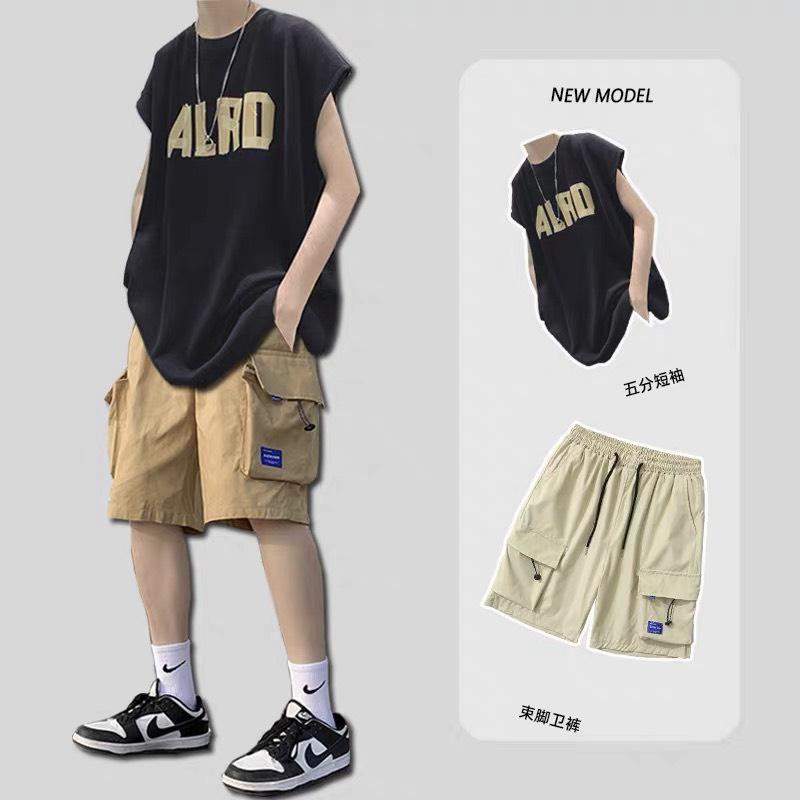Set quần short kaki và áo thun ba lỗ ALRD 1
