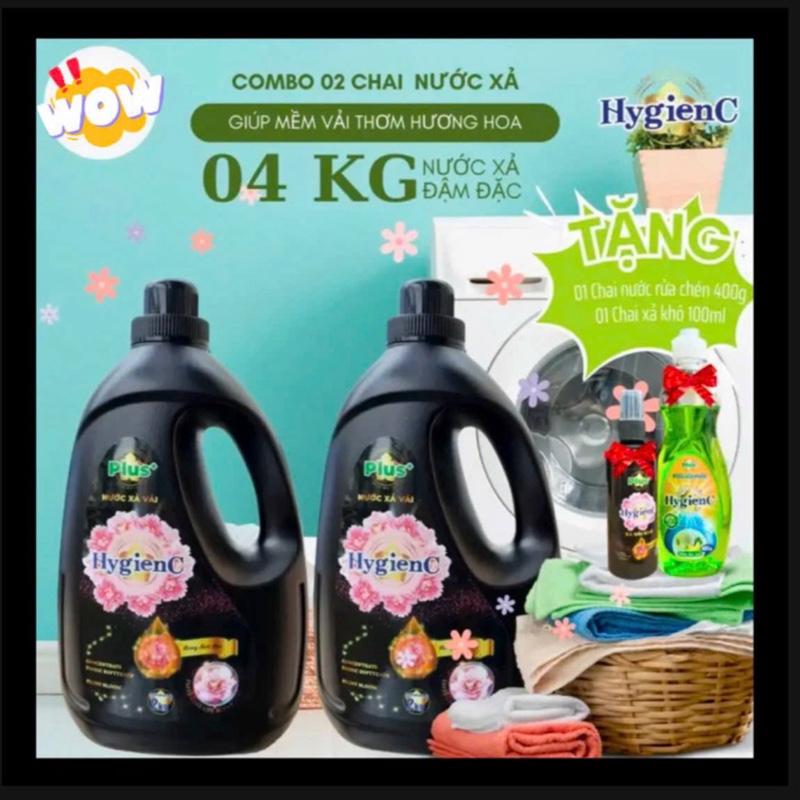   Tặng 1 quà  2 can nước xả vải = 4kg HygienC Plus hương nước hoa - lưu hương thơm quần áo- tặng 1 xịt vải khô 